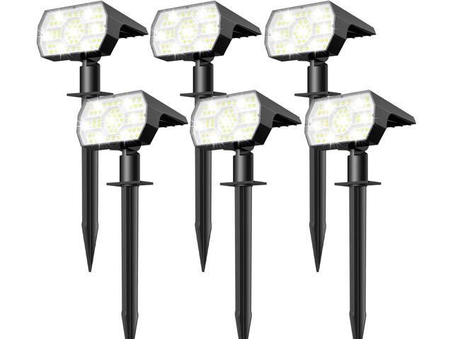 NYMPHY Solar Lights Outdoor Waterproof IP68, 56 LED 3 Lighting Modes Solar Powered Garden Yard Spot Solar Lights for Outside Landscape- 6 Pack...