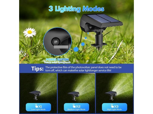 NYMPHY Solar Lights Outdoor Waterproof IP68, 56 LED 3 Lighting Modes Solar Powered Garden Yard Spot Solar Lights for Outside Landscape- 6 Pack...