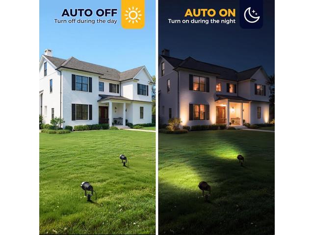 LOHAS Landscape Spot Lights Outdoor, 5W Dusk to Dawn Outdoor Lighting, LED Spotlights for Yard, 120V 450LM Outside Lights for House, 9.84-ft Cord,...