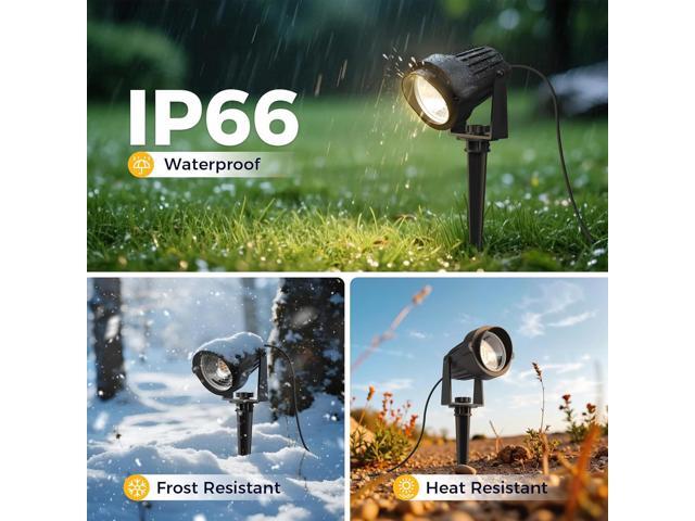 LOHAS Landscape Spot Lights Outdoor, 5W Dusk to Dawn Outdoor Lighting, LED Spotlights for Yard, 120V 450LM Outside Lights for House, 9.84-ft Cord,...