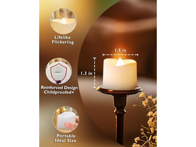 Homemory Timer Tea Lights Candles Battery Operated, 6H Timer Built-in, Auto On Daily, Flameless LED Tealight Votives for Table Centerpieces,...