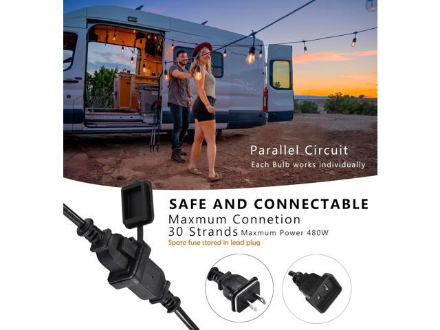 DAMAING LED Outdoor String Lights 150FT,Shatterproof IP65 2 Pack x 75Ft Patio Lights for Heavy Duty Hanging Lights Waterproof,Outdoor Edison String...