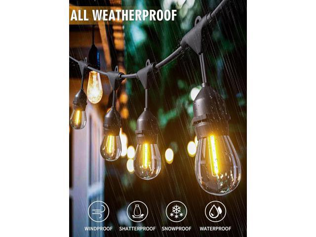 DAMAING LED Outdoor String Lights 150FT,Shatterproof IP65 2 Pack x 75Ft Patio Lights for Heavy Duty Hanging Lights Waterproof,Outdoor Edison String...