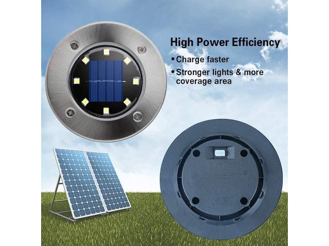 Aogist Outdoor Solar Ground Lights, 8 LED Waterproof Garden Disk Lights In-Ground Landscape Lighting for Lawn Patio Pathway Yard Deck Walkway...