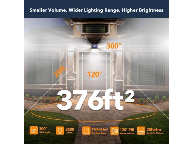 Solar Lights Outdoor Motion Sensor - Solar Motion Detector Lamps for Outside, 238 LED with 300° Angle Illumination and 3 Lighting Modes, IP65...