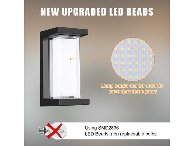 Juyace 18W Exterior Lighting Fixtures 6 Pack Budget-Friendly Outdoor Porch Lights Modern Black Sconces Wall Mount 1800Lm 6000K IP65 Waterproof for...