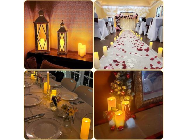 Enido 12 Pc Flameless LED Candles with Remote & Timer, Outdoor Waterproof, Flickering Electric Warm Lights for Cozy Home & Holiday Romantic Decor,...