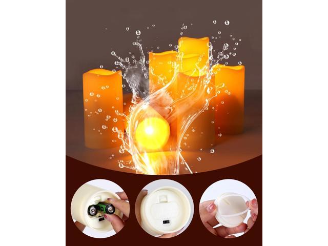 Enido 12 Pc Flameless LED Candles with Remote & Timer, Outdoor Waterproof, Flickering Electric Warm Lights for Cozy Home & Holiday Romantic Decor,...