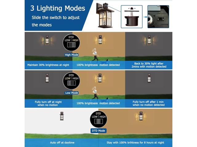 Motion Sensor Outdoor Wall Lantern Dusk to Dawn Exterior Porch Light Fixture Brown Outside Garage Sconce Lighting Waterproof Farmhouse Wall Mount...