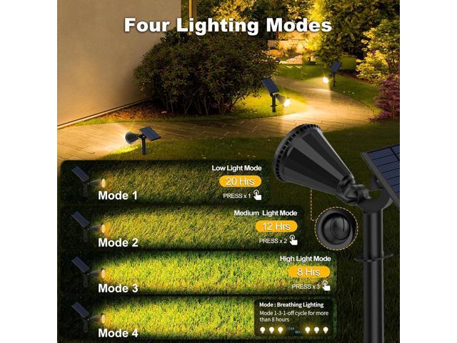 Solar Spot Lights Outdoor, 4 Modes/8 Pack Solar Spotlights Waterproof, 180° Adjustable Powered Landscape Lights, Outdoor Solar Lights for Yard...