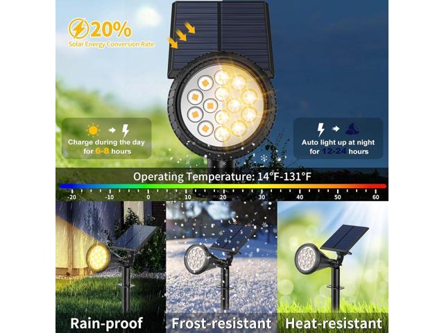 Solar Spot Lights Outdoor, 4 Modes/8 Pack Solar Spotlights Waterproof, 180° Adjustable Powered Landscape Lights, Outdoor Solar Lights for Yard...
