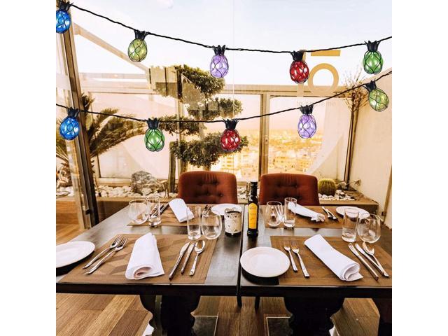 Pineapple String Lights - Outdoor Patio Lights Plug in with 10 Pineapple Bulbs Connectable, Indoor String Light for Bedroom Bistro Tiki Decor(10FT