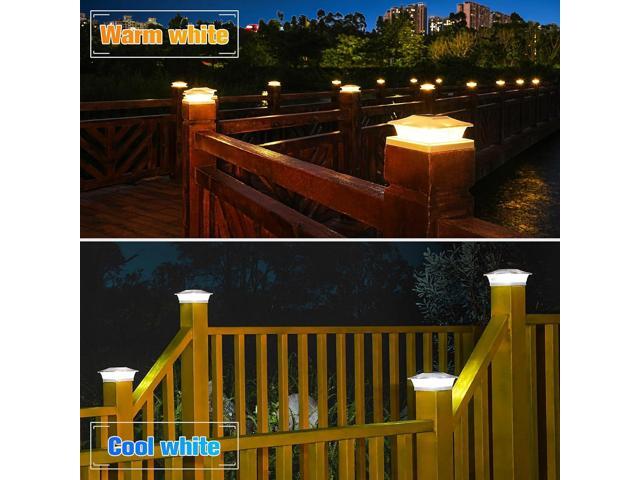 VOLISUN Solar Post Cap Lights Outdoor 4x4/6x6 Wooden/Vinyl Fence Cap Lights for Patio/Garden,Warm White with 2 Lighting Modes Waterproof,ABS Shell...
