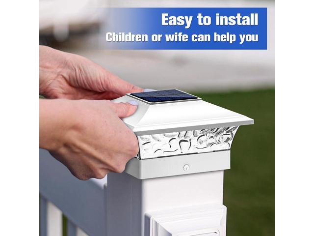 VOLISUN Solar Post Cap Lights Outdoor 4x4/6x6 Wooden/Vinyl Fence Cap Lights for Patio/Garden,Warm White with 2 Lighting Modes Waterproof,ABS Shell...