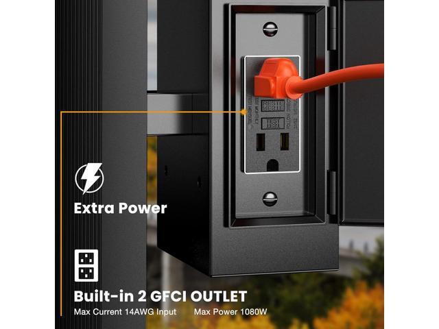 Outdoor Porch Lights with Outlet, Dusk to Dawn Porch Light Wall Light Fixture Waterproof Outdoor GFCI Outlet Outside Porch Wall Light Fixture for...