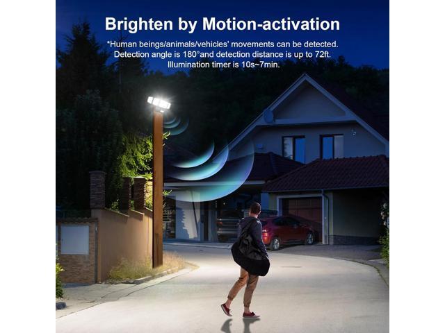 Onforu 5 Heads 55W LED Security Lights Motion Sensor Outdoor, 360° Wide Angle Wide Illumination, 5000LM Flood Light, 6500K, IP65 Waterproof,...