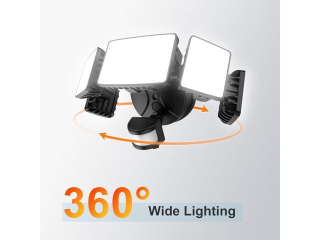 Onforu 5 Heads 55W LED Security Lights Motion Sensor Outdoor, 360° Wide Angle Wide Illumination, 5000LM Flood Light, 6500K, IP65 Waterproof,...