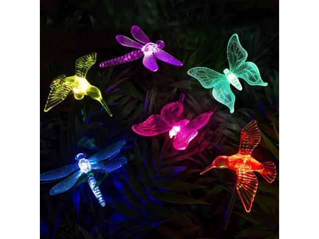 GIGALUMI Solar Garden Lights, 6 Pack Solar Butterfly Lights Decoration, Outdoor Garden Decoration Color Changing LED, Outdoor Decorative for...