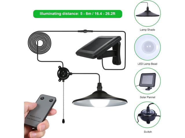 Lixada Solar Pendant Light Outdoor Indoor Hanging Light LED Shed Light Waterproof Pendant Lamp with Remote Control & Pull Cord for Garden Yard...