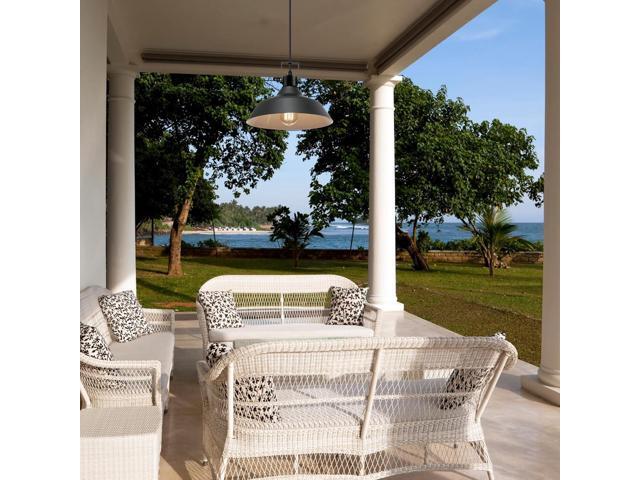 GLOBE Electric 44476 1-Light Indoor/Outdoor Pendant Light, Matte Black Finish, Textured Socket Detail, Adjustable Hanging Height, E26 Base, Modern...