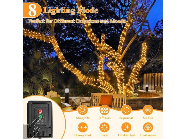 2 Pack Solar String Lights Total 480LED 158FT, IP67 Waterproof String Lights for Outside with 8 Modes, Upgraded Solar Panel Fairy Lights for Garden...