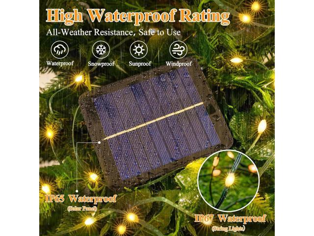 2 Pack Solar String Lights Total 480LED 158FT, IP67 Waterproof String Lights for Outside with 8 Modes, Upgraded Solar Panel Fairy Lights for Garden...