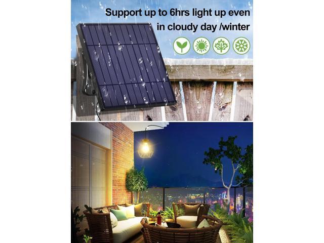 intelamp Solar Pendant Lights Indoor Outdoor, 4000mAh Gazebo Shed Chandeliers with Remote Dust to Dawn Mode 16.4Ft Hanging Lighting Interior for...