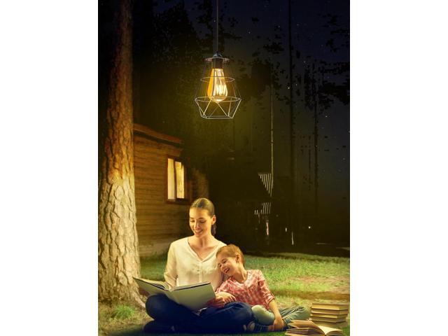 intelamp Solar Pendant Lights Indoor Outdoor, 4000mAh Gazebo Shed Chandeliers with Remote Dust to Dawn Mode 16.4Ft Hanging Lighting Interior for...