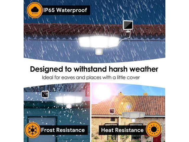 Energetic Solar Outdoor Lights, 1800LM 192 LED Security Motion Sensor Outdoor Lights with Remote Control, IP65 Waterproof Floodlight, 3 Head Motion...