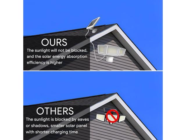 Energetic Solar Outdoor Lights, 1800LM 192 LED Security Motion Sensor Outdoor Lights with Remote Control, IP65 Waterproof Floodlight, 3 Head Motion...