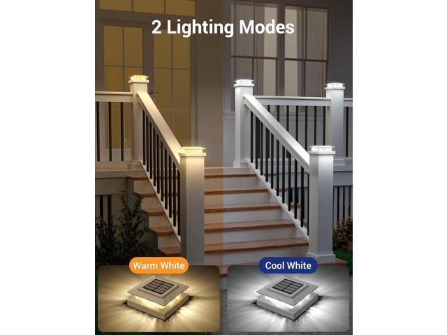 APONUO Solar Post Cap Lights for 4x4 5x5 Fence Deck Posts,IP64 Waterproof LED Outdoor Fence,Deck,Garden,Patio,Yard Lights with 2 Modes,Auto...