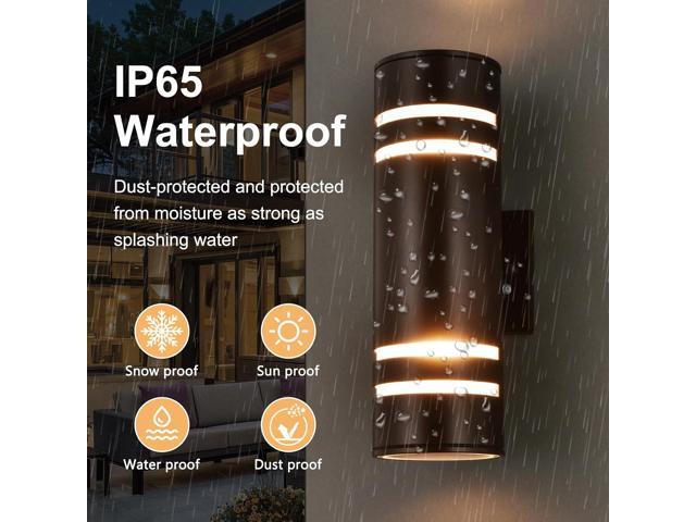 Outdoor Wall Lights 2 Pack, Modern Porch Lights Outdoor IP65 Waterproof, Up Down Exterior Lighting Fixtures for House Patio, Oil Rubbed Bronze