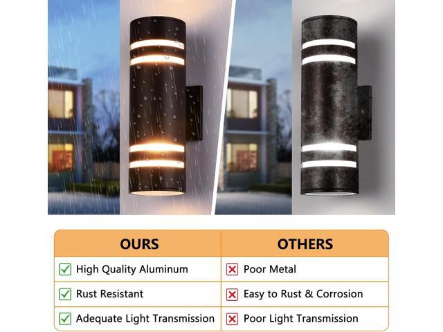 Outdoor Wall Lights 2 Pack, Modern Porch Lights Outdoor IP65 Waterproof, Up Down Exterior Lighting Fixtures for House Patio, Oil Rubbed Bronze