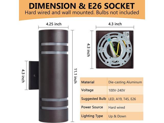 Housen Solutions Outdoor Light Fixture, IP65 Waterproof Exterior Lighting Fixtures, Oil Rubbed Bronze Aluminum Wall Mount Porch Lights, Outdoor...