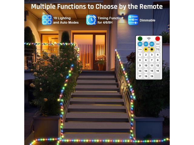 New Upgraded Solar Rope Lights Outdoor Waterproof 105ft 300 LED Solar String Lights with Remote Timing Dimmable 19 Modes Christmas Lights for Yard...