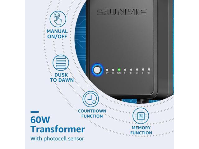 SUNVIE All-in-One LED Pathway Lighting Kit, 8-Pack Low Voltage Landscape Lights with Transformer and 100FT 16/2 AWG Wire, 3000K Waterproof...