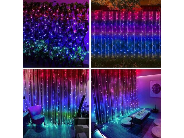 300 LED Solar Curtain Lights Outdoor Indoor Solar Christmas Lights Fairy Window Waterproof, Twinkle 8 Modes Christmas Decoration for Home Patio...