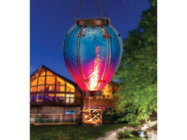 Regal Art & Gift Hot Air Balloon Solar Lantern Hanging Solar-Powered LED Lights, Waterproof Portable Decorative Outdoor Lamp Made of Metal & Glass...