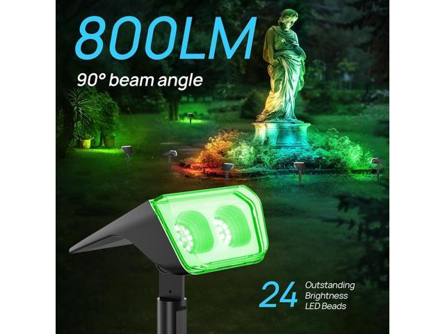 Consciot Solar Spot Lights Outdoor, 30 LED Waterproof Color Changing Solar Spotlight, 2 in 1 Adjustable Wall Lights, 10 Colors, Dusk-to-Dawn Solar...