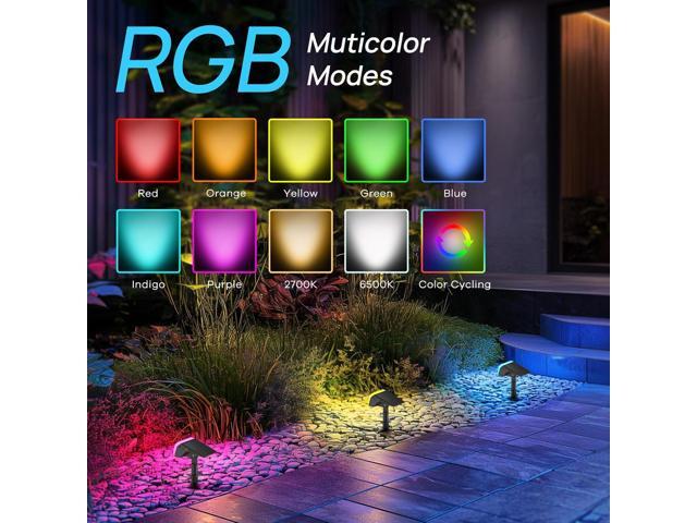 Consciot Solar Spot Lights Outdoor, 30 LED Waterproof Color Changing Solar Spotlight, 2 in 1 Adjustable Wall Lights, 10 Colors, Dusk-to-Dawn Solar...