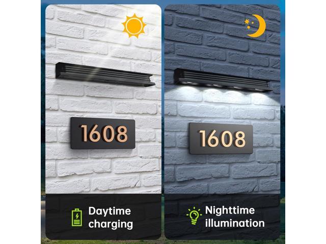 Solar Sign Light Outdoor Bright LED 6000K White Dusk to Dawn Solar Powered for Mailbox, Address, House Number, Real Estate Sign Posts, Billboard...