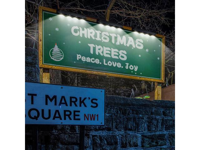 Solar Sign Light Outdoor Bright LED 6000K White Dusk to Dawn Solar Powered for Mailbox, Address, House Number, Real Estate Sign Posts, Billboard...