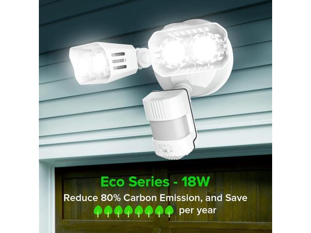 SANSI 18W 1800LM LED Motion Sensor Outdoor Lights, Energy Saving Security Light, 200W Equiv. 5000K Dusk to Dawn Flood Light, 50,000 Hours Lifespan,...
