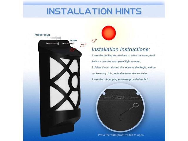 Aityvert Solar Flame Lights Outdoor, Waterproof Flickering Flame Solar Lights Dark Sensor Auto On/Off 66 LED Solar Powered Wall Mounted Night...
