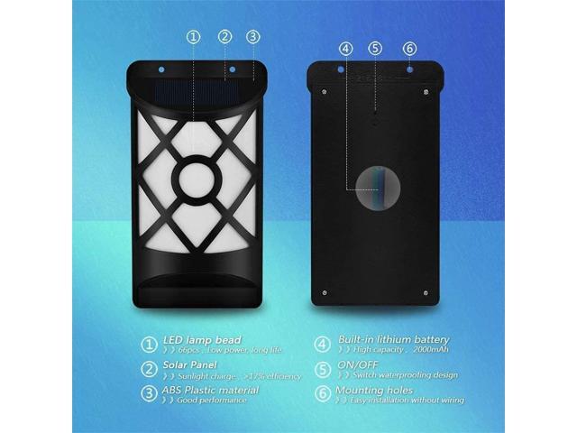Aityvert Solar Flame Lights Outdoor, Waterproof Flickering Flame Solar Lights Dark Sensor Auto On/Off 66 LED Solar Powered Wall Mounted Night...