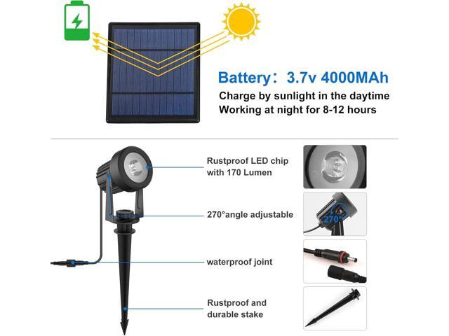 Solar Spot Lights Outdoor, Landscape Spotlights IP65 Waterproof 9.8ft Cable, Dusk to Dawn Solar Uplights for Tree Garden Yard Driveway Porch...