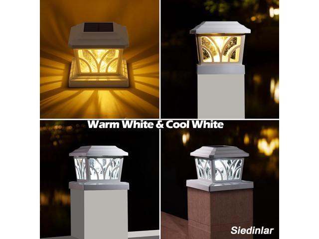 SIEDiNLAR Solar Post Cap Lights Outdoor, Aluminum Glass 2 Modes Edison LED Bulbs for 4x4 5x5 6x6 Vinyl/Wooden Posts Fence Deck Patio Decor, Warm...