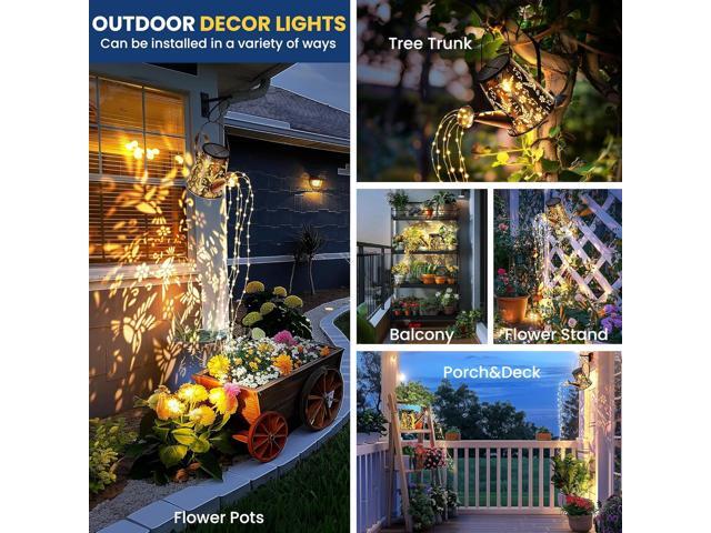 Solar Lights Outdoor Garden Decor, Large Lanterns Watering Can Lights Gardening Gifts for Mom Women Grandma Birthday, Hanging Lights Outdoor...