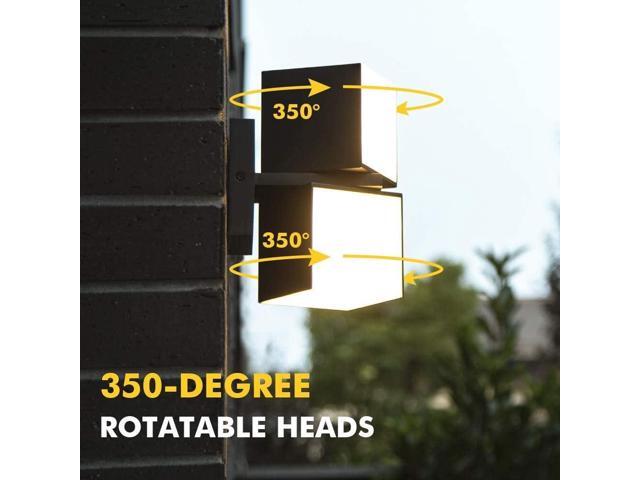 LUTEC Cuba Dusk to Dawn Outdoor Wall Lights, 3000K 1100LM LED Integrated Porch Wall Light Outdoor, IP54 Waterproof Aluminum Wall Sconce Exterior...