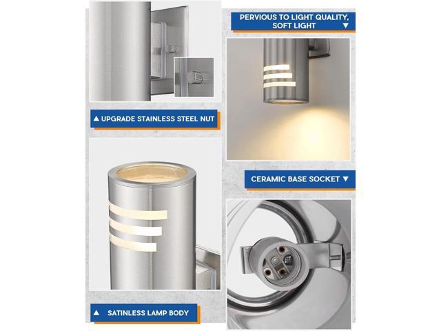 TENGXIN Outdoor Wall Lights,Exterior Wall Light Fixture with Stainless Steel Cylinder,Waterproof.